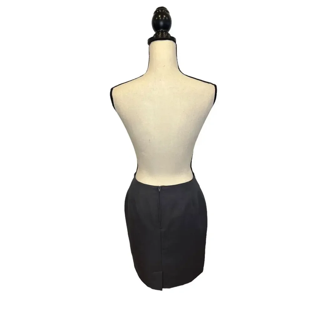 90s Women's Vintage Imagio Grey Dress Pencil Straight Skirt Size 6 Officewear